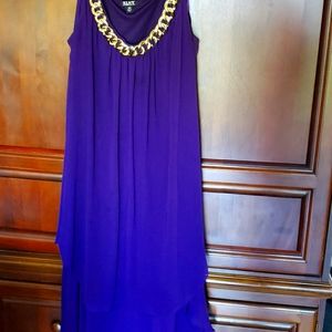 SLNY Sleeves Dress w/ Gold Collar